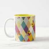 vintage bloemenpatchworkdeken tweekleurige koffiemok (Links)