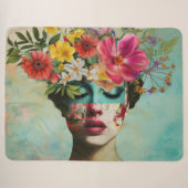 Vintage bloemenportret sherpa deken (Voorkant (horizontaal))
