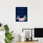 vintage bloemenposter in liefdevolle herinnering b poster (Thuiskantoor)