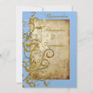 Vintage bloemenranken met krullen/vlinders kaart