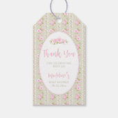 Vintage bloemensage groen cadeaulabel (Voorkant)