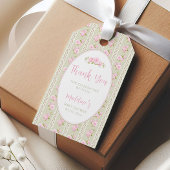 Vintage bloemensage groen cadeaulabel