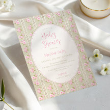 Vintage bloemensage groene meisjes baby shower