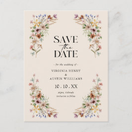 Vintage Bloemensave-the-datekaart Briefkaart