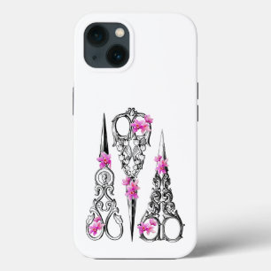 Vintage bloemenschaar voor naaisters en kappers Case-Mate iPhone case