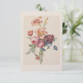 Vintage bloemenschildering Nederlands fijnkunst wa Bedankkaart (Staand voorkant)