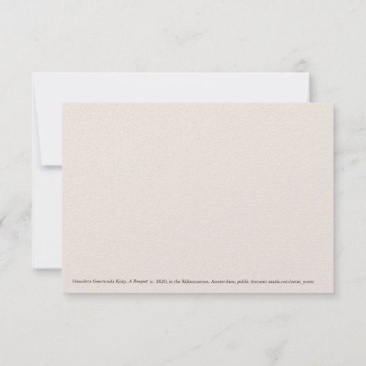 Vintage bloemenschildering Nederlands fijnkunst wa Bedankkaart (Achterkant)