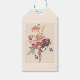 Vintage bloemenschildering Nederlandse fijne kunst Cadeaulabel