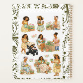 Vintage bloemenschildering tuinierder enthousiaste planner (Achterkant)