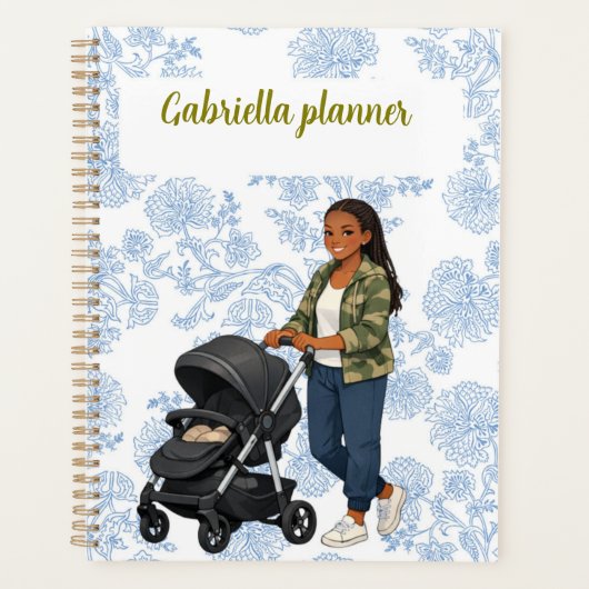 Vintage bloemenschildering tuinliefhebber chic planner (Voorkant)