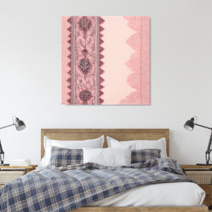 Vintage bloemenslinger canvas wandkunst, romantisc afdruk