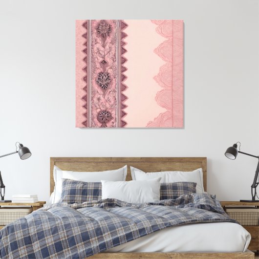 Vintage bloemenslinger canvas wandkunst, romantisc afdruk (Insitu (Slaapkamer))