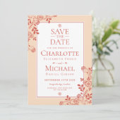 Vintage Bloemensluiers Bewaar de Datum Save The Date (Staand voorkant)