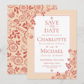 Vintage Bloemensluiers Bewaar de Datum Save The Date (Voorkant / Achterkant)