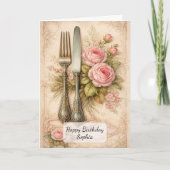 Vintage Bloemensnijwerk Kaart (Voorkant)