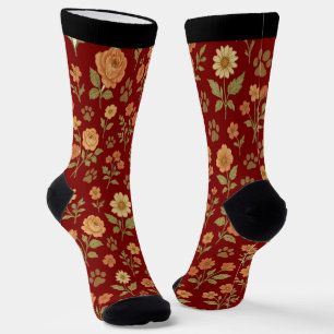 Vintage bloemensok met pootafdruk – Cadeau voor hu Sokken