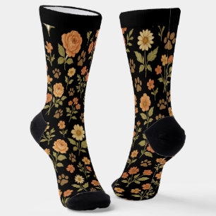 Vintage bloemensok met pootafdruk – Cadeau voor hu Sokken
