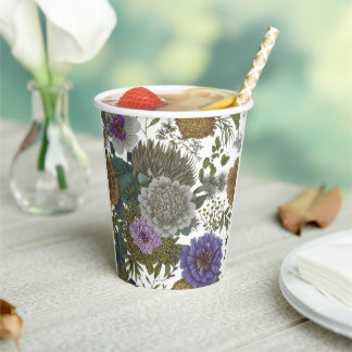 Vintage Bloementuin Papieren Beker