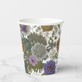 Vintage Bloementuin Papieren Beker (Voorkant)