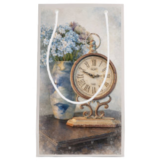 Vintage bloemenuur gift tas – Cottage Core-stijl Klein Cadeauzakje