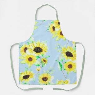 Vintage bloemenzonnebloemkeuken schort