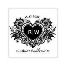 Vintage Bloemhart Monogram Bewaar de Datum