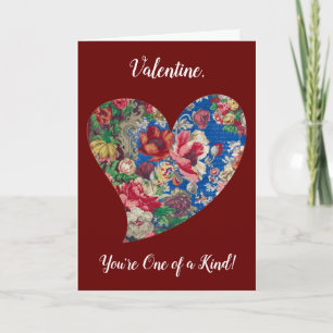Vintage bloemhart serie 2 Valentijnskaart Kaart