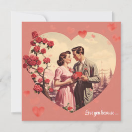 Vintage bloemhart Valentijnsdag wenskaart Feestdagenkaart