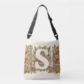 Vintage Bloemige Aangepaste Initiaal | Boho Wild Crossbody Tas (Voorkant)