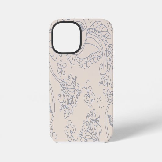 Vintage Bloemige Achtergrond iPhone Hoesje (Achterkant)