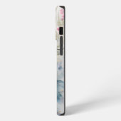 Vintage Bloemige Bessen Varens Monogram Naam iPhone Hoesje (Linkerkant)