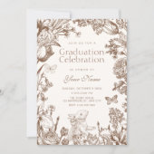 Vintage bloemige botanische afstuderen kaart (Voorkant)