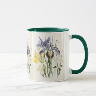 Vintage bloemige botanische tuin Iris bloemen Mok