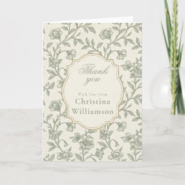 Vintage bloemige dank je elegant botanisch aangepa kaart
