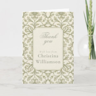 Vintage bloemige dank je wel elegante botanische a kaart