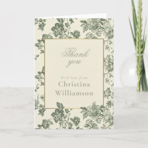 Vintage bloemige dank je wel elegante botanische a kaart