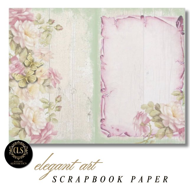 Vintage Bloemige Ephemera #3 Scrapbook Papier  (Decoupage Paper – Vintage Floral Ephemera 3)