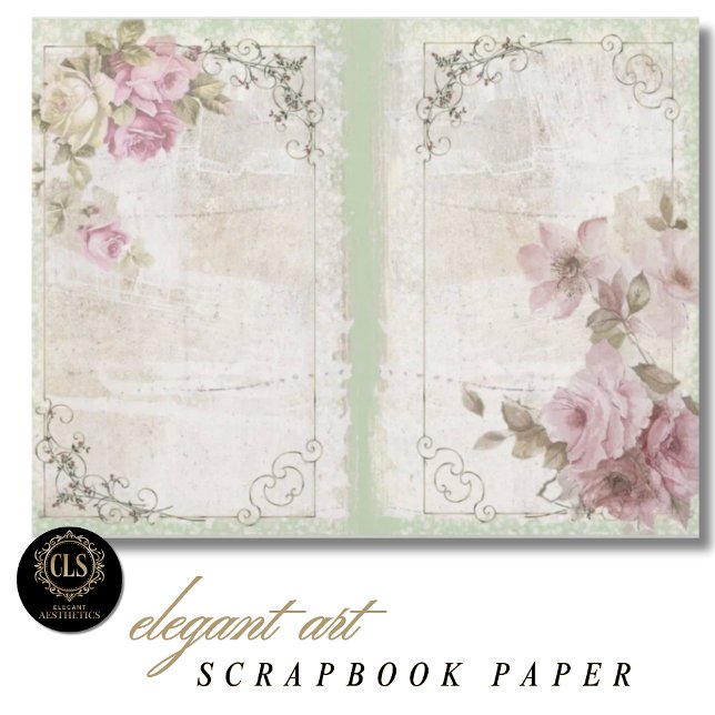 Vintage Bloemige Ephemera #4 Scrapbook Papier  (Decoupage Paper – Vintage Floral Ephemera 4)