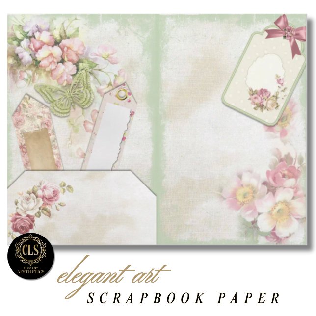 Vintage Bloemige Ephemera #7 Scrapbook Papier  (Decoupage Paper – Vintage Floral Ephemera 7)