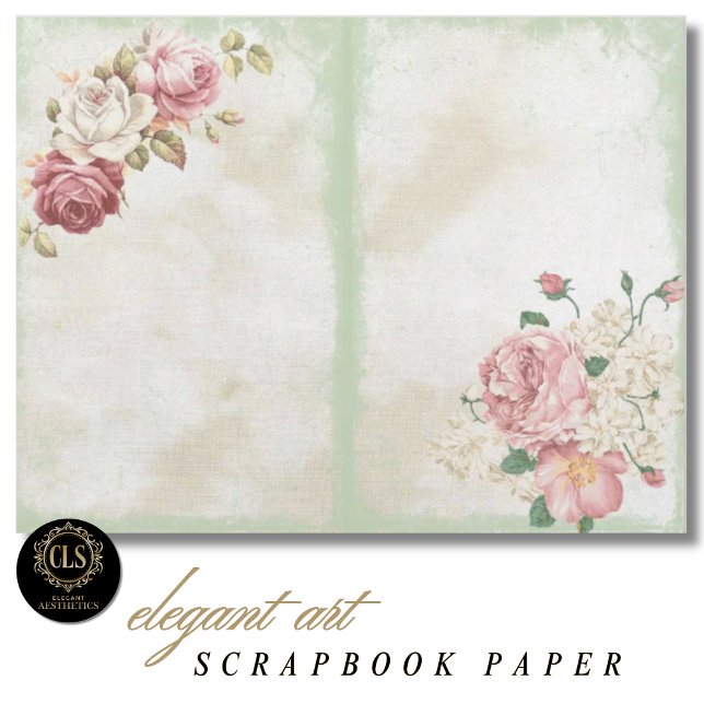 Vintage Bloemige Ephemera #9 Scrapbook Papier  (Decoupage Paper – Vintage Floral Ephemera 9)