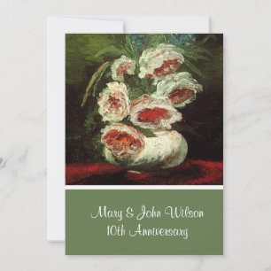 Vintage bloemige jubileumviering, Van Gogh Kaart