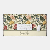 Vintage Bloemige Monogram Bureaumat (Keyboard & Muis)