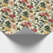 Vintage Bloemige Monogram Cadeaupapier (Hoek)