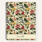 Vintage Bloemige Monogram Notitieboek (Voorkant)