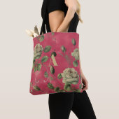 Vintage bloemige monogram tote bag (Dichtbij)