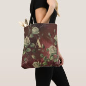 Vintage bloemige monogram tote bag (Dichtbij)
