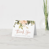 Vintage bloemige pioenrozen | Elegante bruidsdouch Bedankkaart (Voorkant)