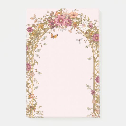 Vintage Bloemige Romantische Roze Botanische Post-it® Notes (Voorkant)