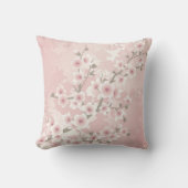 Vintage bloemige roze rood | Kersenbloesem Kussen (Voorkant)