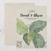 Vintage Bloemige Rustieke Bewaar De Datum Kaart (Voorkant / Achterkant)